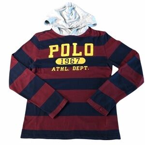 POLO BY RALPH LAUREN - BOYS RUGBY SHIRT WITH HOOD